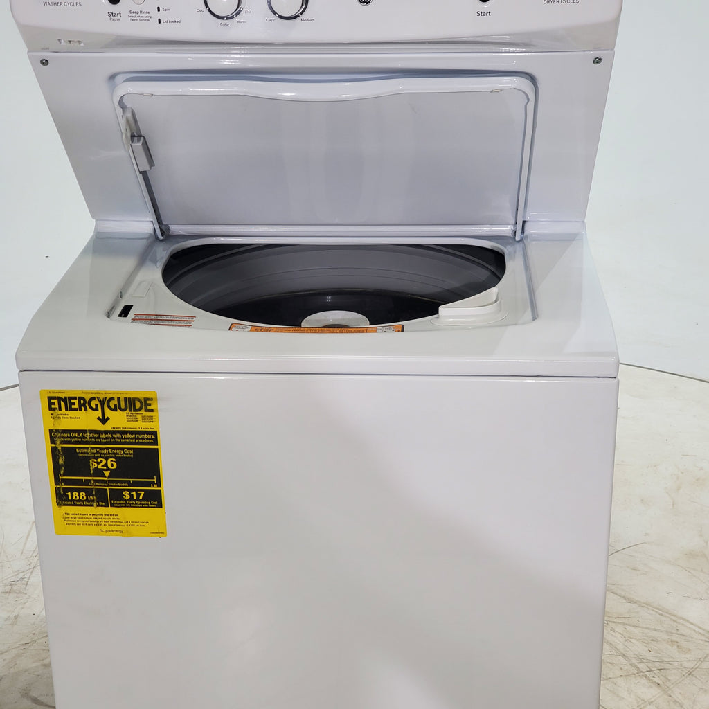 Pictures of GE 3.8 cu. ft. Laundry Center Washer and 5.9 cu. ft. Electric Dryer with Electro-Mechanical Rotary Dial Controls - Scratch & Dent - Minor - Neu Appliance Outlet - Discount Appliance Outlet in Austin, Tx