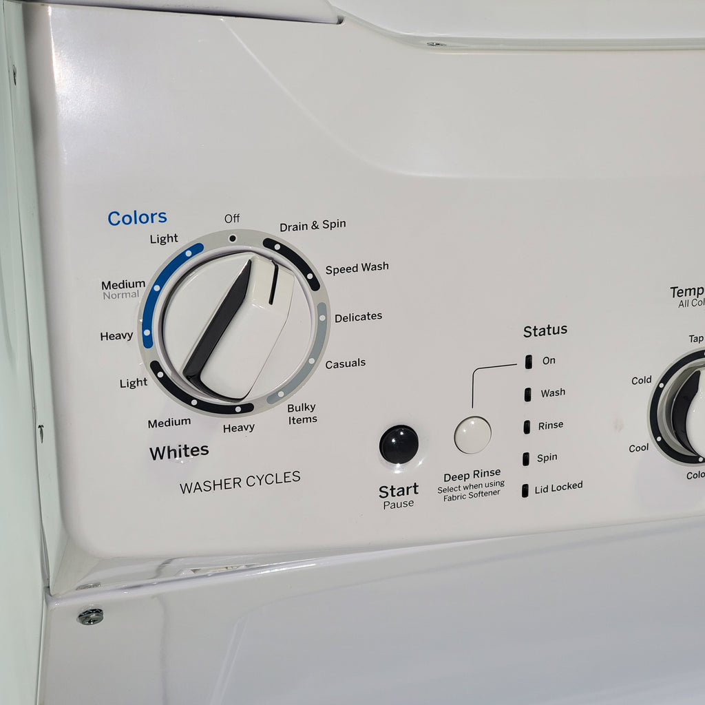 Pictures of GE 3.8 cu. ft. Laundry Center Washer and 5.9 cu. ft. Electric Dryer with Electro-Mechanical Rotary Dial Controls - Scratch & Dent - Minor - Neu Appliance Outlet - Discount Appliance Outlet in Austin, Tx
