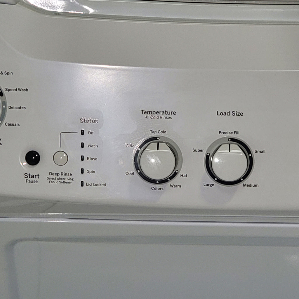 Pictures of GE 3.8 cu. ft. Laundry Center Washer and 5.9 cu. ft. Electric Dryer with Electro-Mechanical Rotary Dial Controls - Scratch & Dent - Minor - Neu Appliance Outlet - Discount Appliance Outlet in Austin, Tx