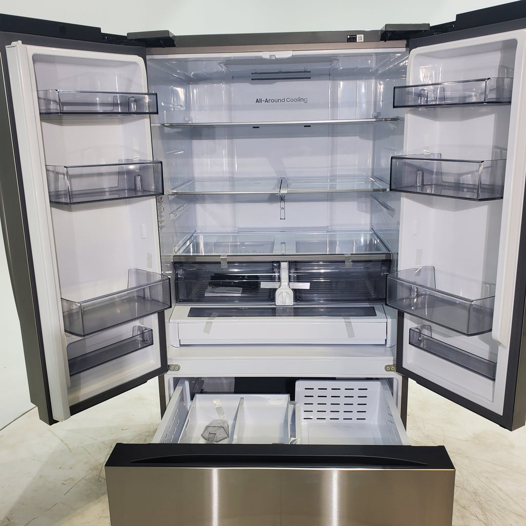 Pictures of Fingerprint Resistant Stainless Steel ENERGY STAR Samsung 32 cu. ft. 3 Door French Door Refrigerator with Dual Auto Ice Maker - Scratch & Dent - Minor - Neu Appliance Outlet - Discount Appliance Outlet in Austin, Tx