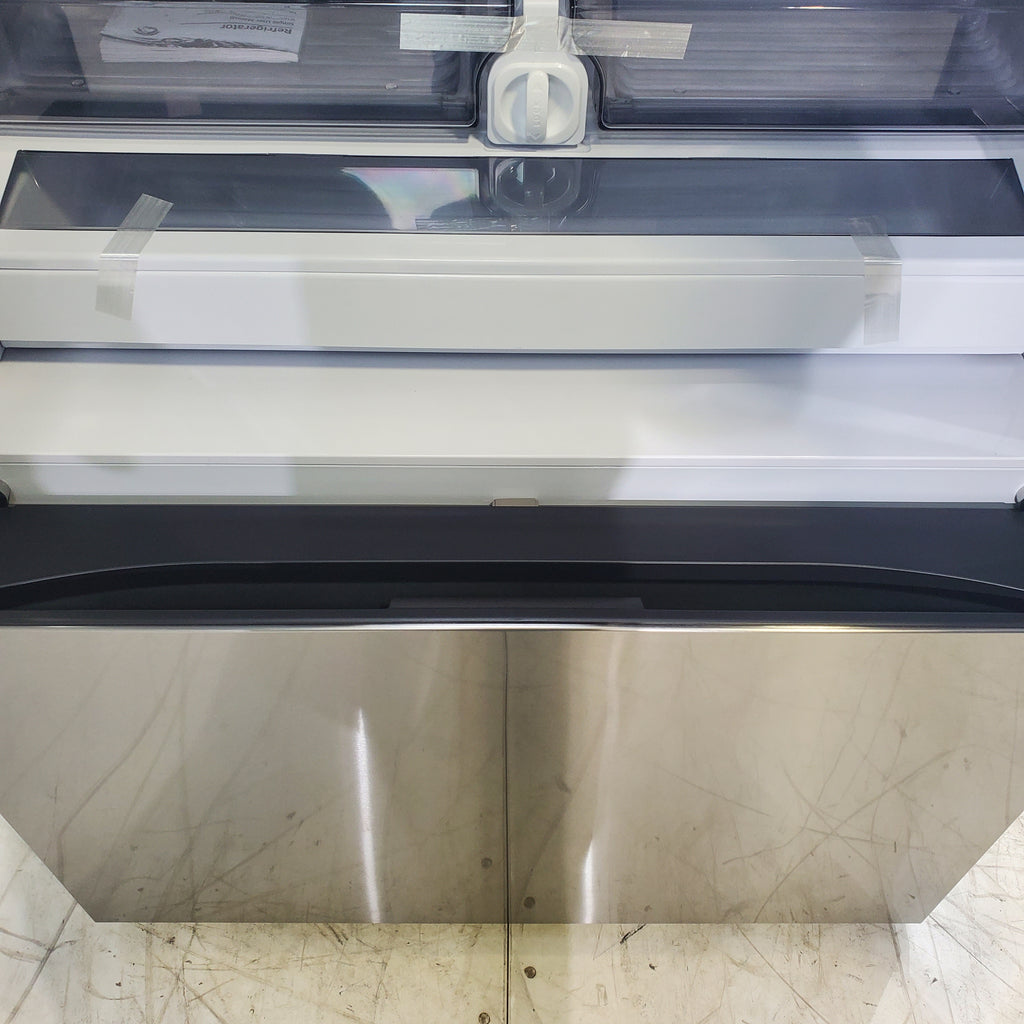 Pictures of Fingerprint Resistant Stainless Steel ENERGY STAR Samsung 32 cu. ft. 3 Door French Door Refrigerator with Dual Auto Ice Maker - Scratch & Dent - Minor - Neu Appliance Outlet - Discount Appliance Outlet in Austin, Tx