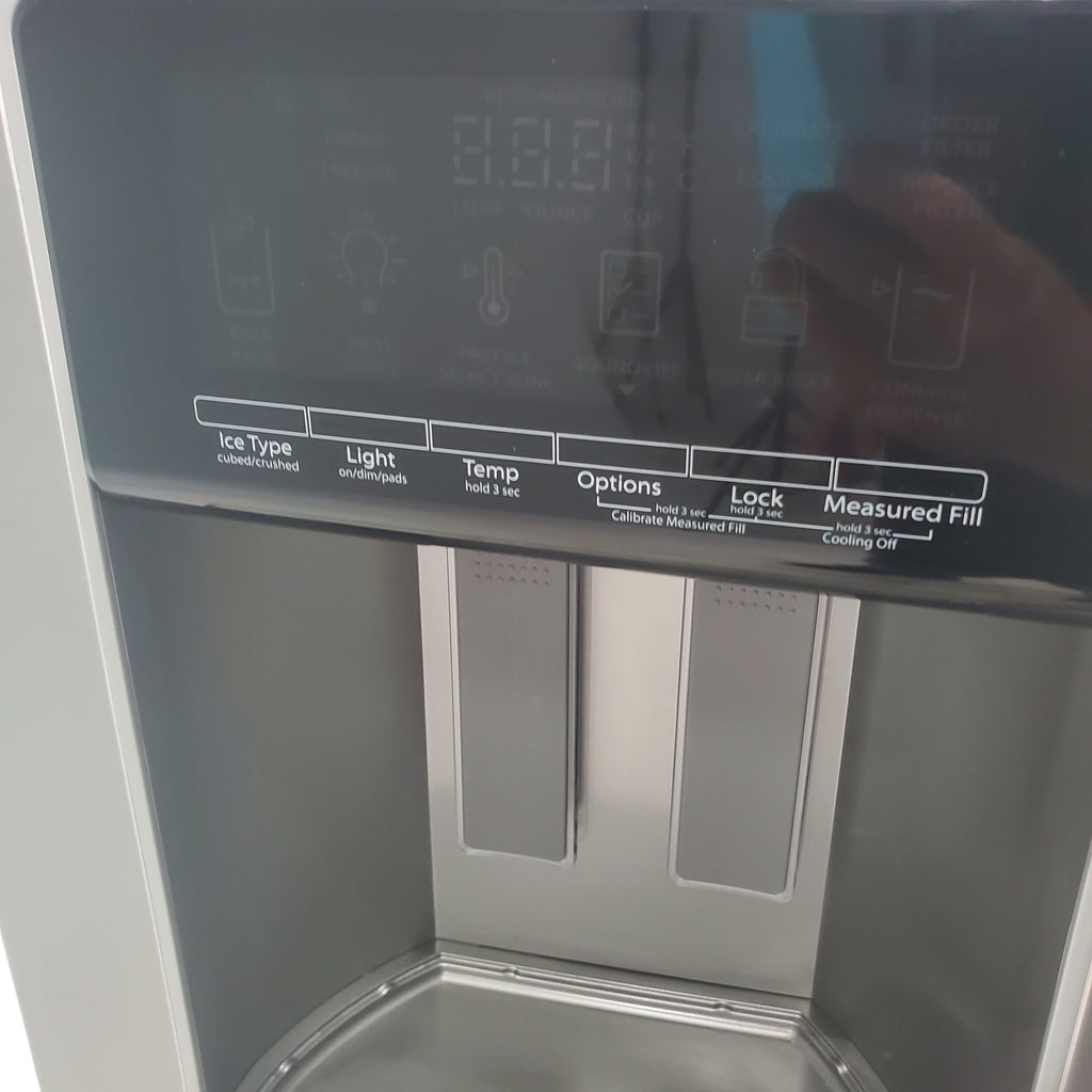 Pictures of Counter Depth Fingerprint-Resistant Stainless Steel Whirlpool 20.6 cu. ft. Side by Side Refrigerator In Door Ice and Water Dispenser - Scratch & Dent - Minor - Neu Appliance Outlet - Discount Appliance Outlet in Austin, Tx