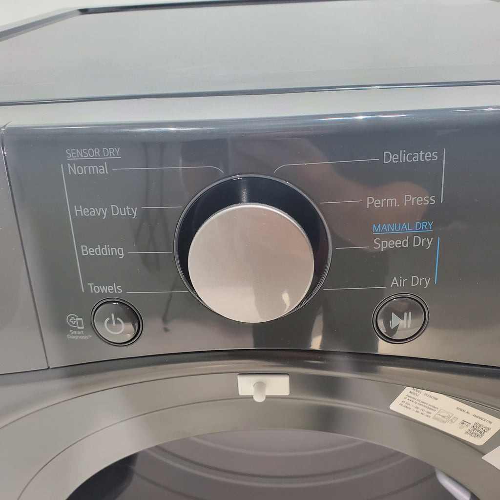 Pictures of LG Black ENERGY STAR 7.4 cu ft Ultra Large Capacity Electric Dryer with FlowSense Duct Detection - Scratch & Dent - Minor - Neu Appliance Outlet - Discount Appliance Outlet in Austin, Tx