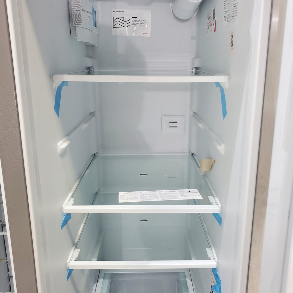 Pictures of 33" Wide Stainless Steel Frigidaire 22.3 cu. ft. ENERGY STAR Side by Side Refrigerator with Exterior Water and Ice Dispenser - Scratch & Dent - Minor - Neu Appliance Outlet - Discount Appliance Outlet in Austin, Tx