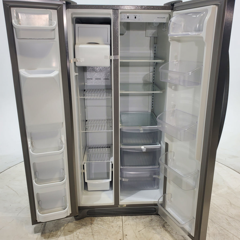 Pictures of 33 in. Wide Fingerprint-Resistant EasyCare Stainless Steel Frigidaire 22.1 cu. ft. Side by Side Refrigerator with External Ice and Water Dispenser - Certified Refurbished - Neu Appliance Outlet - Discount Appliance Outlet in Austin, Tx