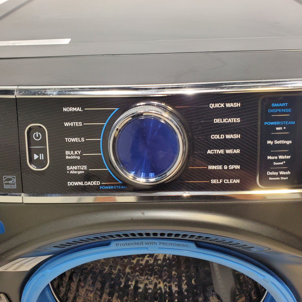 Pictures of GE Profile 5.3 cu. ft. Smart Front Load Washer in Carbon Graphite with OdorBlock UltraFresh Vent System and Carbon Graphite ENERGY STAR GE 7.8 cu. ft. Front Load Gas Dryer with Power Steam- Scratch & Dent - Minor - Neu Appliance Outlet - Discount Appliance Outlet in Austin, Tx