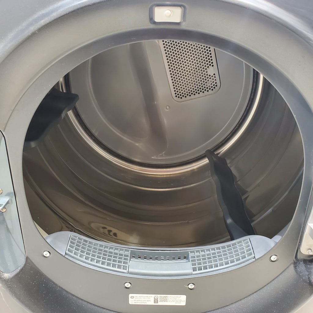 Pictures of GE Profile 5.3 cu. ft. Smart Front Load Washer in Carbon Graphite with OdorBlock UltraFresh Vent System and Carbon Graphite ENERGY STAR GE 7.8 cu. ft. Front Load Gas Dryer with Power Steam- Scratch & Dent - Minor - Neu Appliance Outlet - Discount Appliance Outlet in Austin, Tx