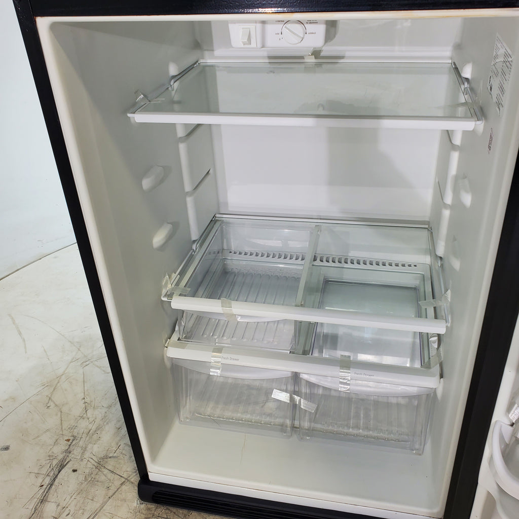 Pictures of 30" Wide Frigidaire Black 18 cu ft  Top and Bottom Refrigerator with Adjustable Shelving and Ice Maker - Certified Refurbished - Neu Appliance Outlet - Discount Appliance Outlet in Austin, Tx