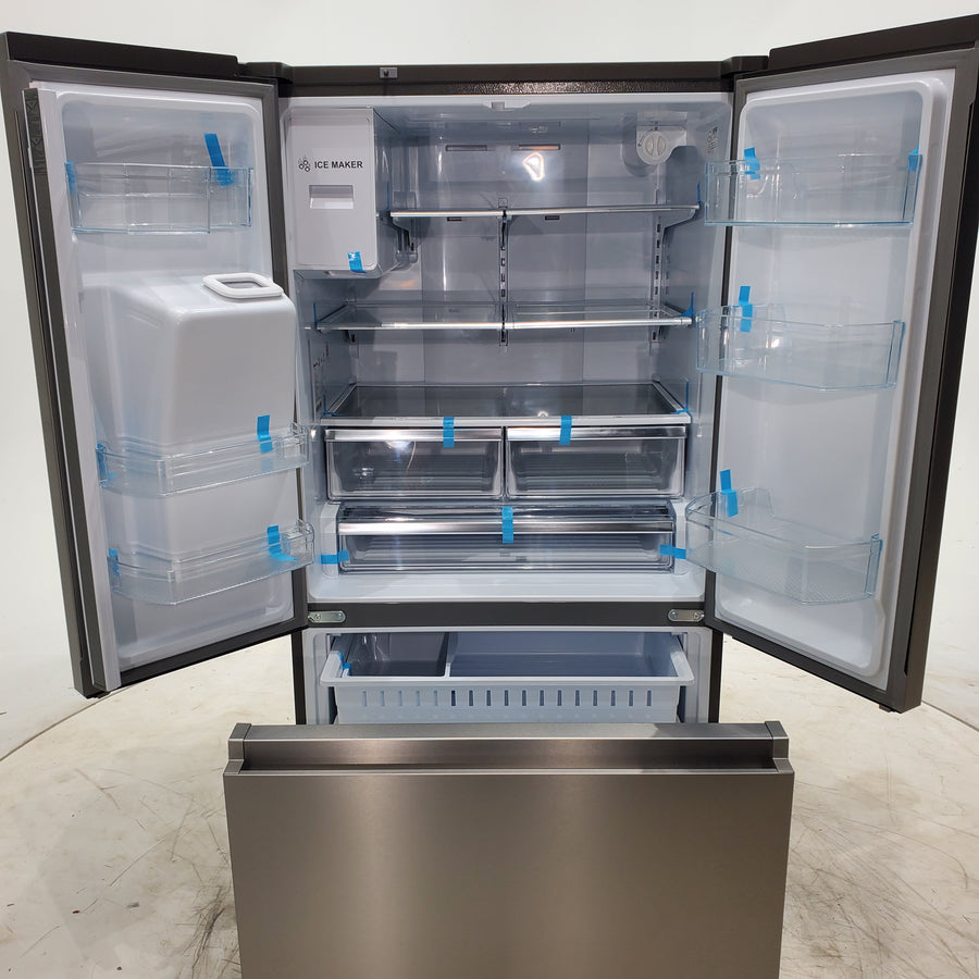 Hisense Fingerprint Resistant Stainless Steel PureFlat 25.4-cu ft ENERGY STAR French Door Refrigerator with Dual Ice Maker, Water - Scratch & Dent - Minor