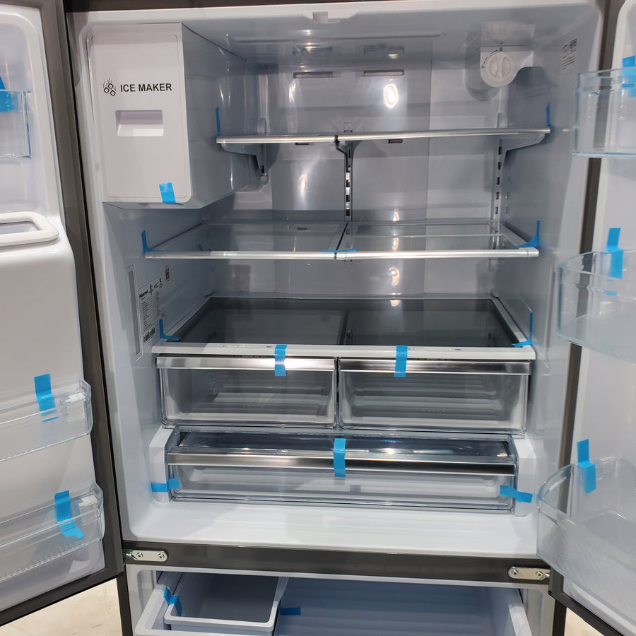 Hisense Fingerprint Resistant Stainless Steel PureFlat 25.4-cu ft ENERGY STAR French Door Refrigerator with Dual Ice Maker, Water - Scratch & Dent - Minor