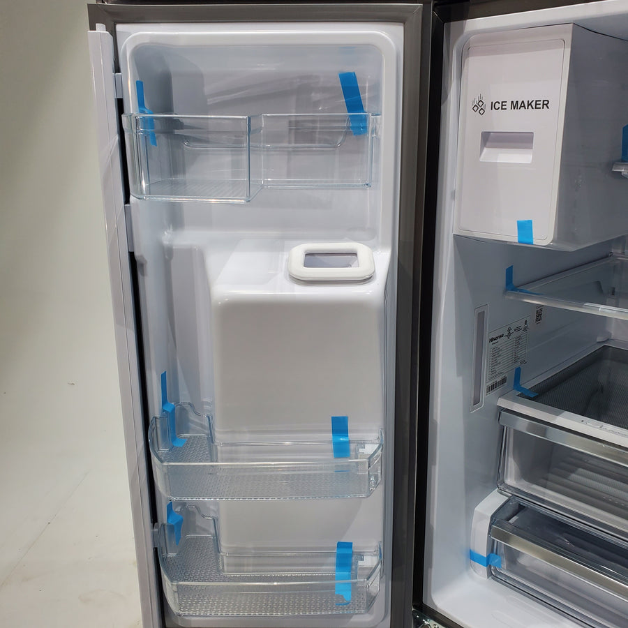 Hisense Fingerprint Resistant Stainless Steel PureFlat 25.4-cu ft ENERGY STAR French Door Refrigerator with Dual Ice Maker, Water - Scratch & Dent - Minor
