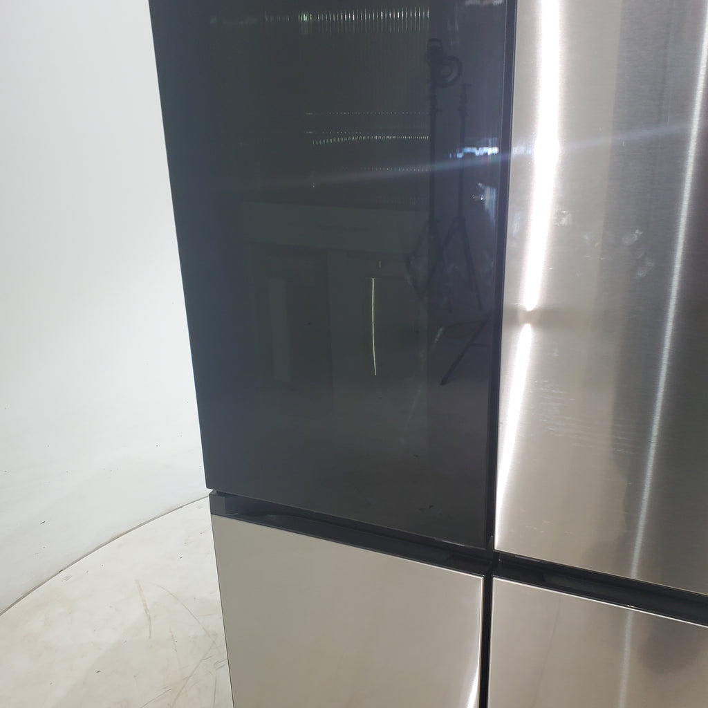 Pictures of Stainless Steel Samsung Bespoke Counter-depth 22.5-cu ft 4-Door Smart French Door ENERGY STAR Refrigerator with Dual Ice Maker and Water Dispenser and Door within Door - Scratch & Dent - Minor - Neu Appliance Outlet - Discount Appliance Outlet in Austin, Tx