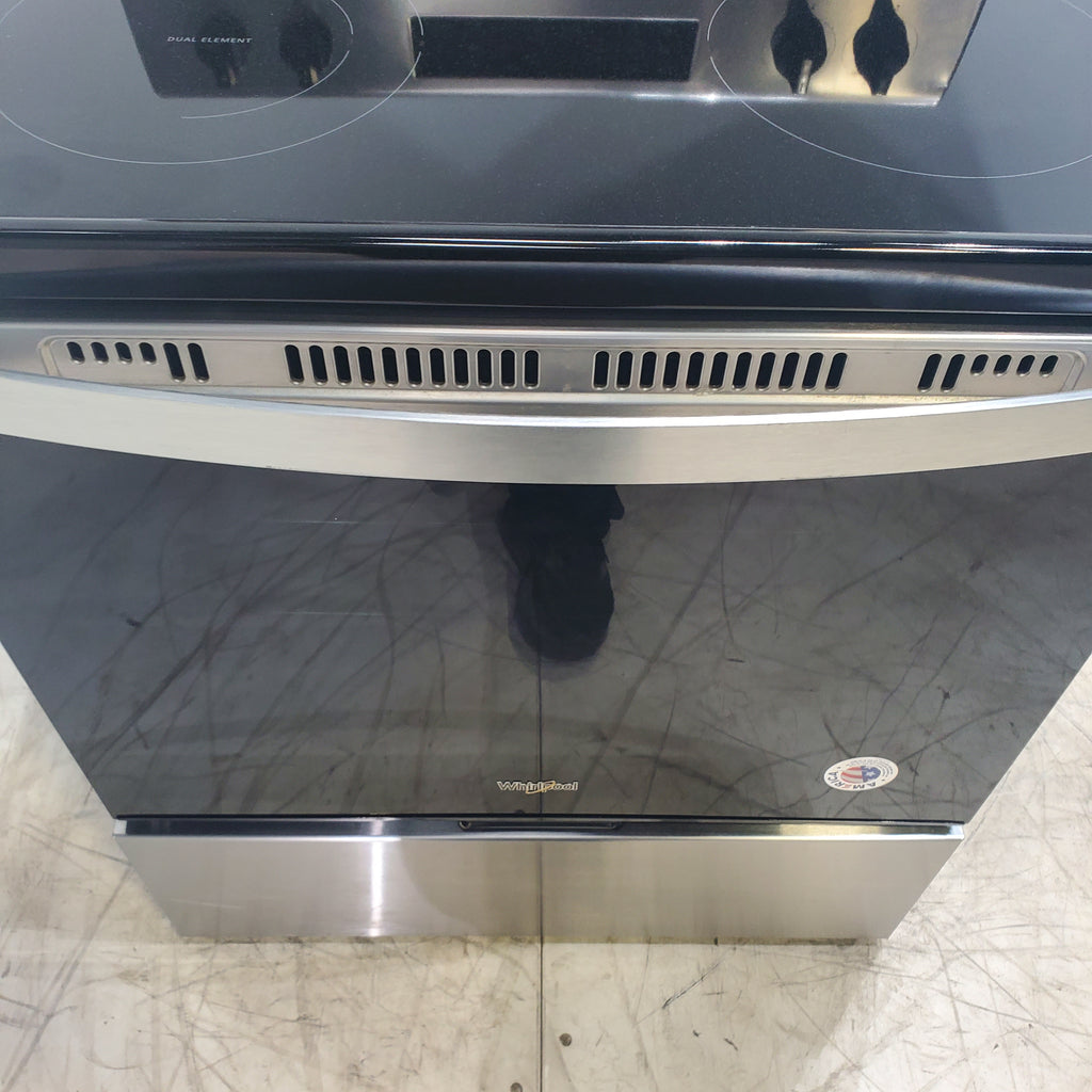 Pictures of Stainless Steel Whirlpool 5.3 cu. ft. 5 Heating Element Freestanding Electric Range with FlexHeat Dual Radiant Element and Frozen Bake Technology- Certified Refurbished - Neu Appliance Outlet - Discount Appliance Outlet in Austin, Tx