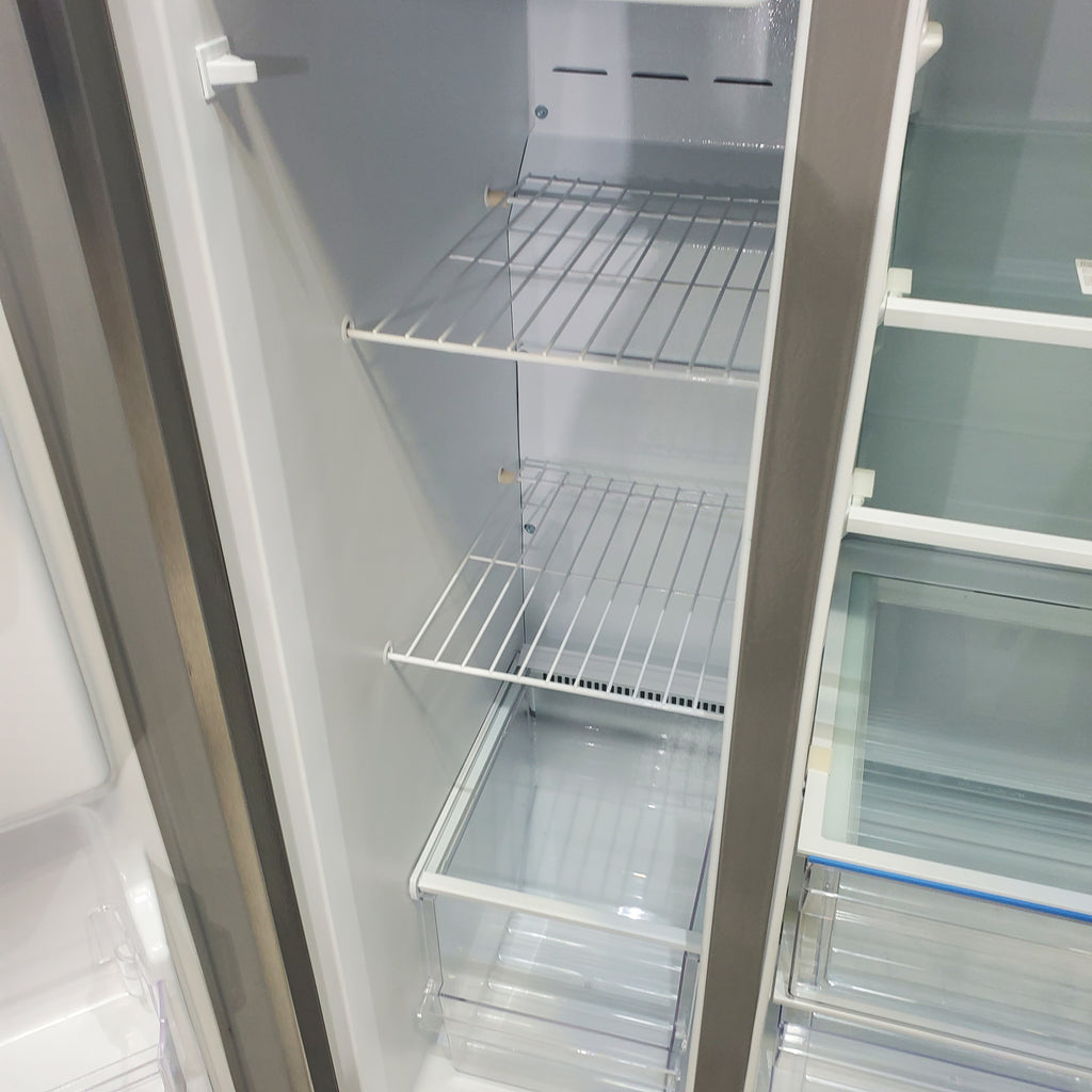 Pictures of Stainless Steel ENERGY STAR Frigidaire 25.6 cu. ft. Side by Side Refrigerator with Exterior Water and Ice Dispenser - Scratch & Dent - Moderate - Neu Appliance Outlet - Discount Appliance Outlet in Austin, Tx