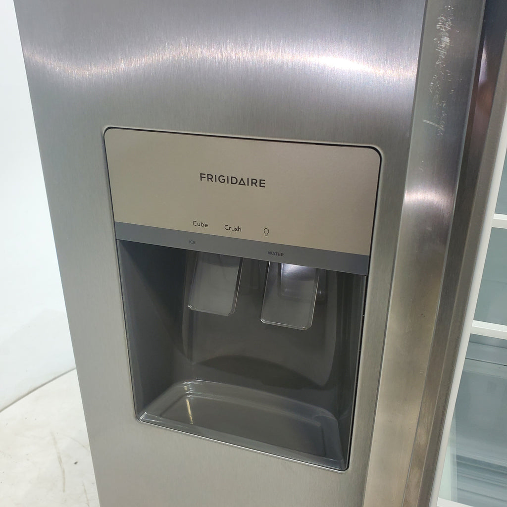 Pictures of Stainless Steel ENERGY STAR Frigidaire 25.6 cu. ft. Side by Side Refrigerator with Exterior Water and Ice Dispenser - Scratch & Dent - Moderate - Neu Appliance Outlet - Discount Appliance Outlet in Austin, Tx