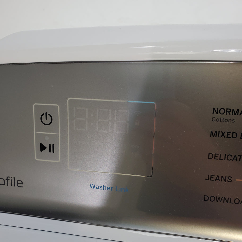 Pictures of GE Profile™ ENERGY STAR® 7.4 cu. ft. Capacity aluminized alloy drum Electric Dryer with Sanitize Cycle and Sensor Dry - Scratch & Dent - Minor - Neu Appliance Outlet - Discount Appliance Outlet in Austin, Tx