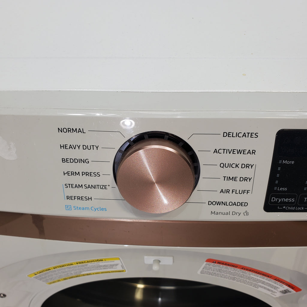 Pictures of Ivory ENERGY STAR Samsung 7.5 cu. ft. Frontload Electric Dryer with Steam - Scratch & Dent - Minor - Neu Appliance Outlet - Discount Appliance Outlet in Austin, Tx