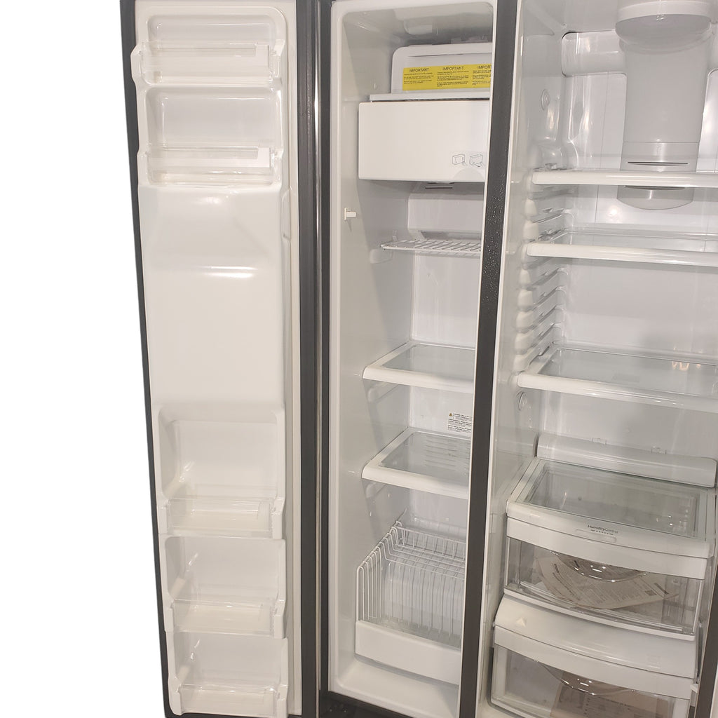 Pictures of GE Stainless Steel 21.9 Cu. Ft. Counter-Depth Side-By-Side Refrigerator with Fresh Food Multi-Level Drawers - Scratch & Dent - Moderate - Neu Appliance Outlet - Discount Appliance Outlet in Austin, Tx