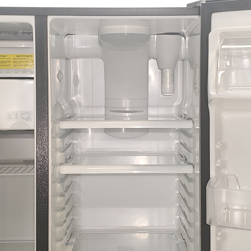 Pictures of GE Stainless Steel 21.9 Cu. Ft. Counter-Depth Side-By-Side Refrigerator with Fresh Food Multi-Level Drawers - Scratch & Dent - Moderate - Neu Appliance Outlet - Discount Appliance Outlet in Austin, Tx