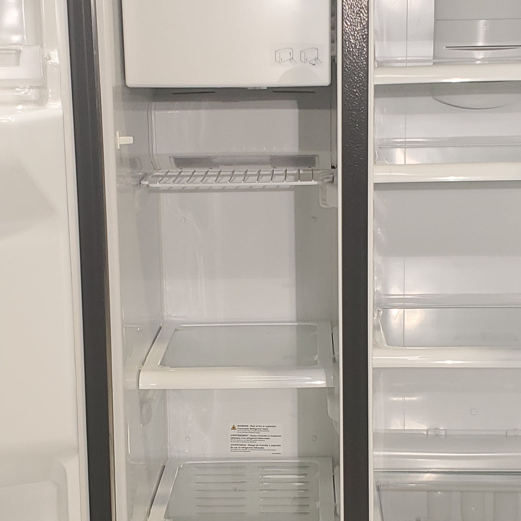 Pictures of GE Stainless Steel 21.9 Cu. Ft. Counter-Depth Side-By-Side Refrigerator with Fresh Food Multi-Level Drawers - Scratch & Dent - Moderate - Neu Appliance Outlet - Discount Appliance Outlet in Austin, Tx