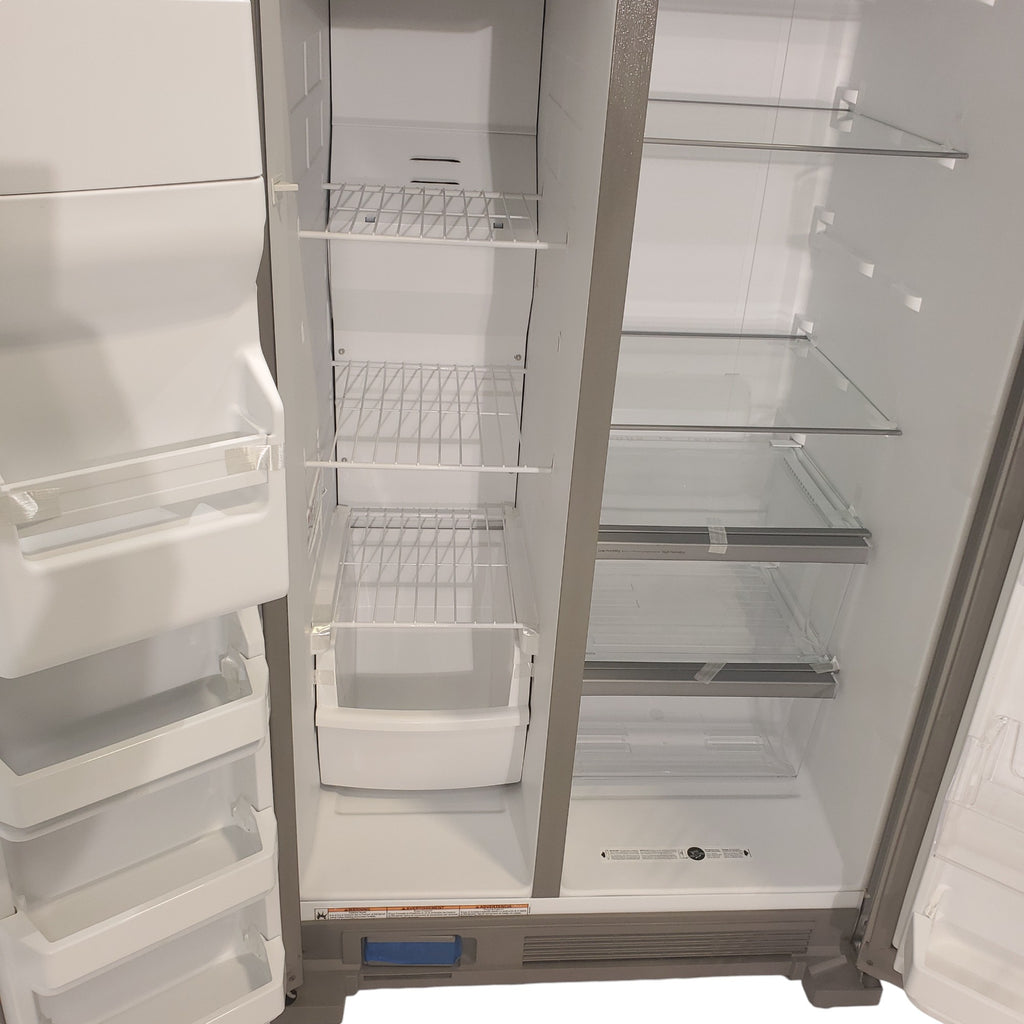 Pictures of Whirlpool 36' Wide Fingerprint Resistant Stainless Steel 24 cu ft Capacity Side By Side Refrigerator with Ice and Water Dispenser - Scratch & Dent - Minor - Neu Appliance Outlet - Discount Appliance Outlet in Austin, Tx