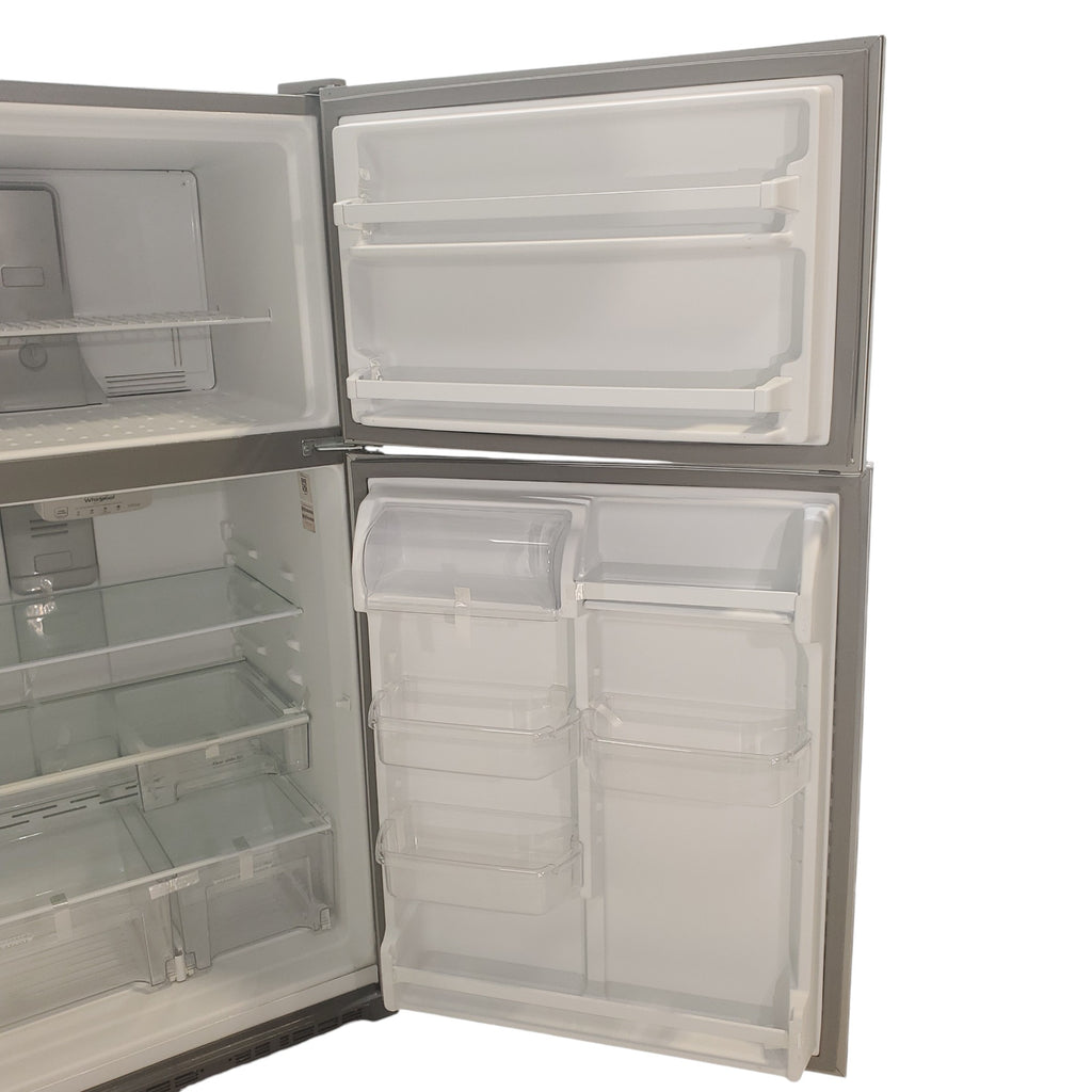 Pictures of 33" Wide Fingerprint-Resistant Stainless Steel Whirlpool 20.5 cu. ft. Top Freezer Refrigerator with Flexi-Slide Bin - Scratch & Dent - Minor - Neu Appliance Outlet - Discount Appliance Outlet in Austin, Tx