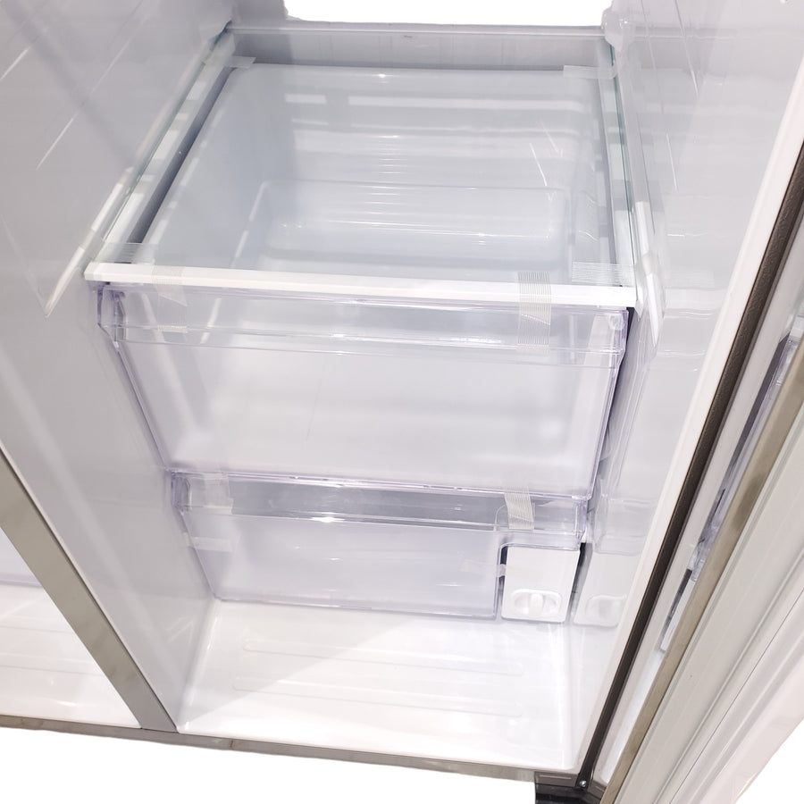 Fingerprint Resistant Stainless Steel ENERGY STAR Samsung 27.4 cu. ft. Side by Side Refrigerator with Exterior Water and Ice Dispenser - Scratch & Dent - Moderate