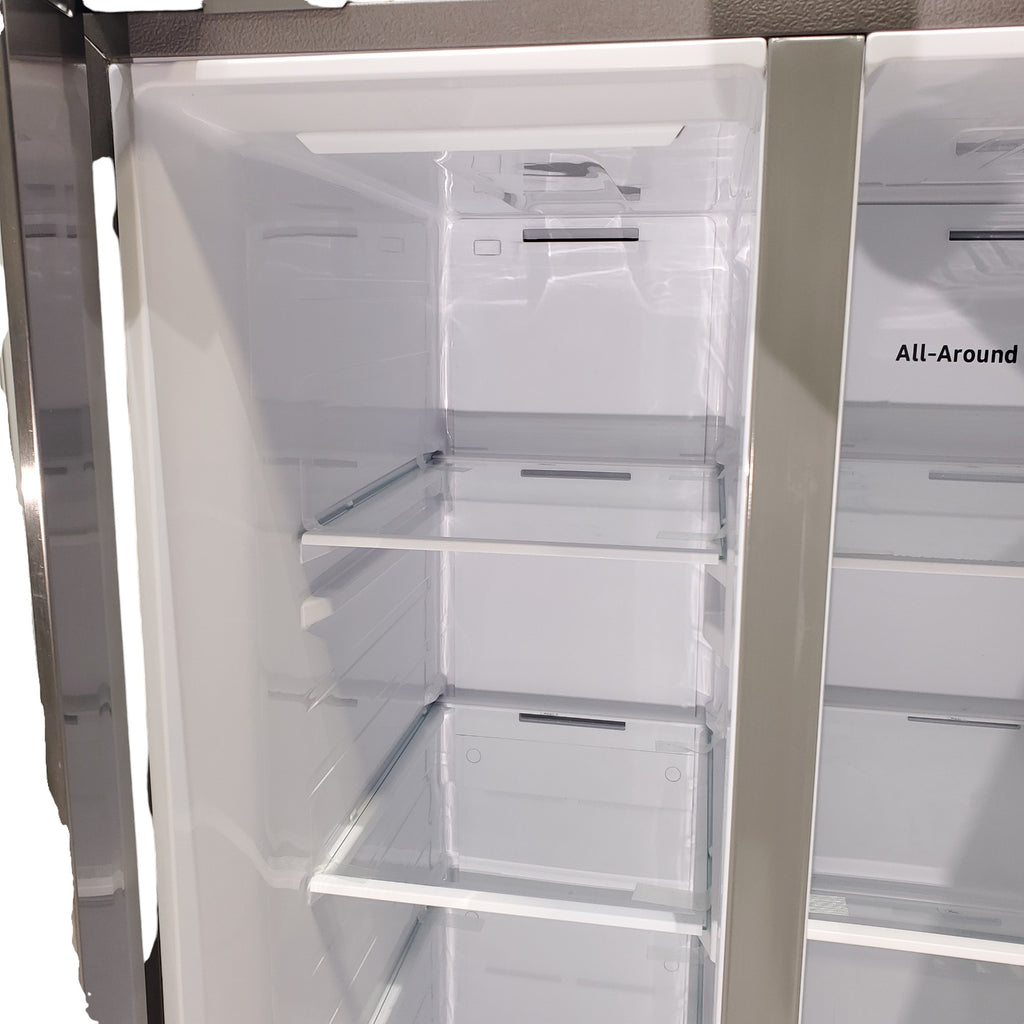 Pictures of Fingerprint Resistant Stainless Steel ENERGY STAR Samsung 27.4 cu. ft. Side by Side Refrigerator with Exterior Water and Ice Dispenser - Scratch & Dent - Moderate - Neu Appliance Outlet - Discount Appliance Outlet in Austin, Tx