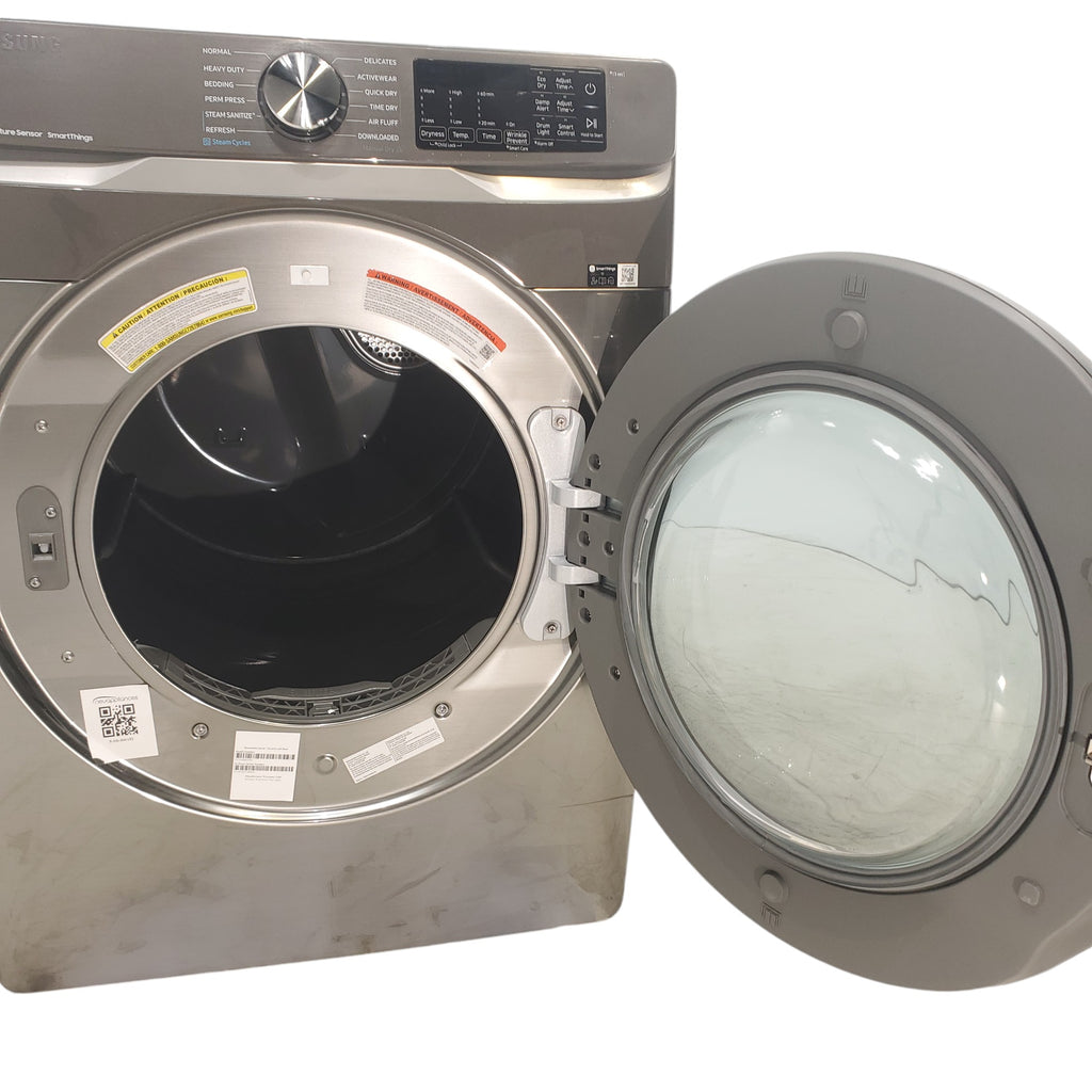 Pictures of Platinum Samsung 7.5 cu. ft. Front Load Electric Dryer with Steam- Scratch & Dent - Minor - Neu Appliance Outlet - Discount Appliance Outlet in Austin, Tx