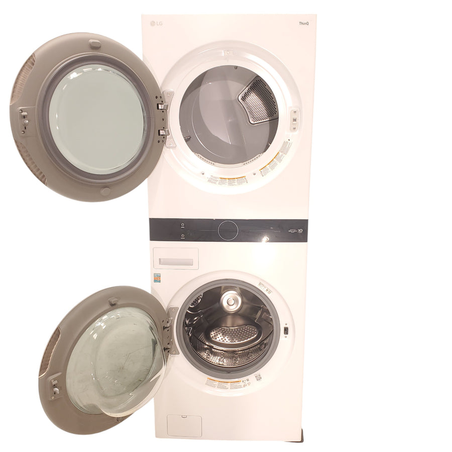 White LG Wash Tower Single Unit Front Load with Center Control™ 4.5 cu. ft. Washer and 7.4 cu. ft. Electric Dryer - Scratch & Dent - Minor