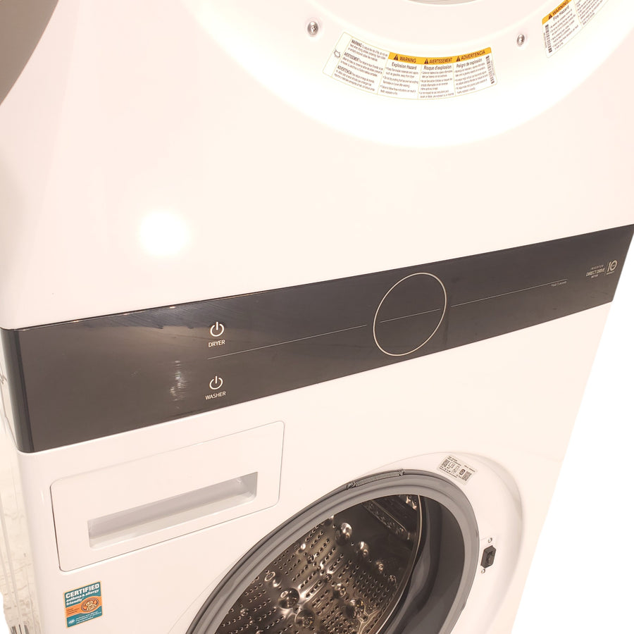 White LG Wash Tower Single Unit Front Load with Center Control™ 4.5 cu. ft. Washer and 7.4 cu. ft. Electric Dryer - Scratch & Dent - Minor