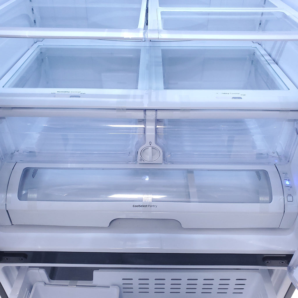 Pictures of Black Samsung ENERGY STAR 25.5 cu ft French Door Refrigerator with Twin Cooling Plus and High-intensive LED Lighting - Certified Refurbished - Neu Appliance Outlet - Discount Appliance Outlet in Austin, Tx