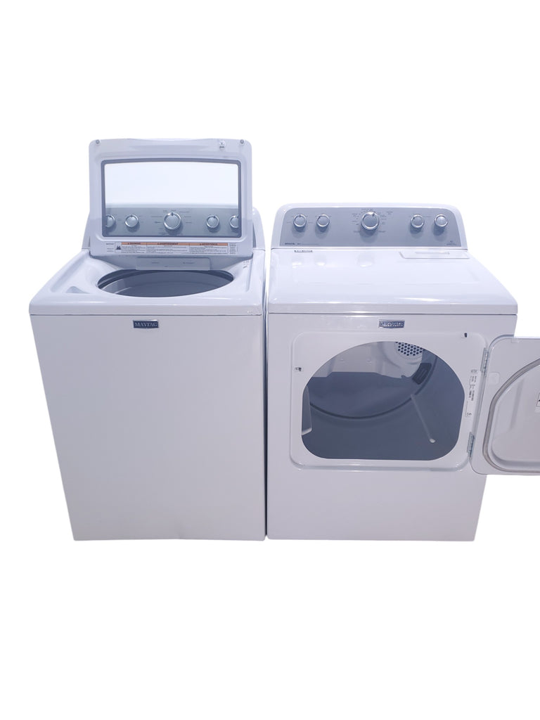 Pictures of Neu Elite Maytag Bravos High Capacity Impeller Washer & Electric Dryer Set: 4.3 cu. ft. High Capacity Impeller Washer With Extra Water Cycle / Option & 7.0 cu. ft. Electric 220v Dryer With Auto Sensor Dry  - Certified Refurbished - Neu Appliance Outlet - Discount Appliance Outlet in Austin, Tx