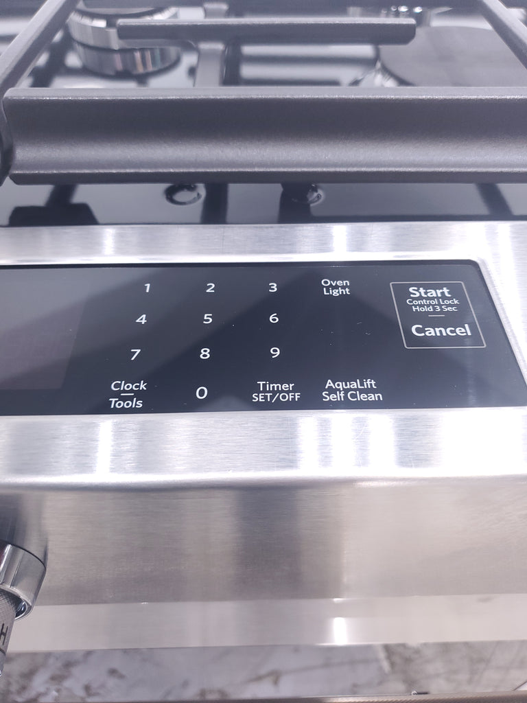 Pictures of KitchenAid  Stainless Steel Convection 30" 5 Burner Slide-in Gas Range with Even-Heat™ True Convection and Steam Rack - Open Box - Neu Appliance Outlet - Discount Appliance Outlet in Austin, Tx