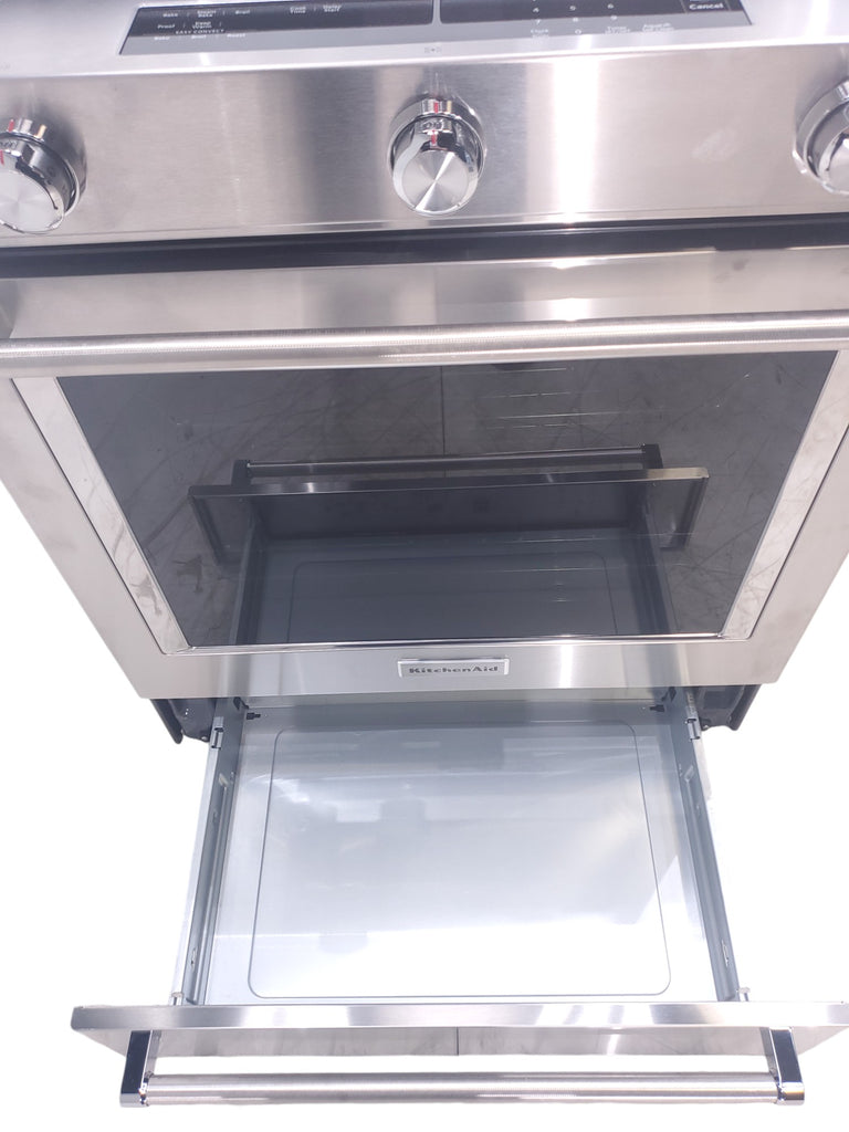 Pictures of KitchenAid  Stainless Steel Convection 30" 5 Burner Slide-in Gas Range with Even-Heat™ True Convection and Steam Rack - Open Box - Neu Appliance Outlet - Discount Appliance Outlet in Austin, Tx