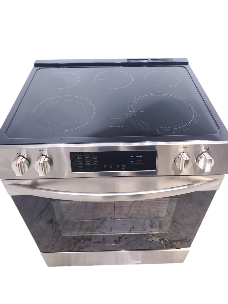 Pictures of Frigidaire Stainless Steel 30" Slide In Electric Range with Steam Clean, 5 Cooktop Elements and Front Controls - Scratch & Dent - Minor - Neu Appliance Outlet - Discount Appliance Outlet in Austin, Tx