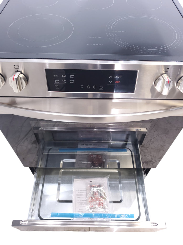 Pictures of Frigidaire Stainless Steel 30" Slide In Electric Range with Steam Clean, 5 Cooktop Elements and Front Controls - Scratch & Dent - Minor - Neu Appliance Outlet - Discount Appliance Outlet in Austin, Tx