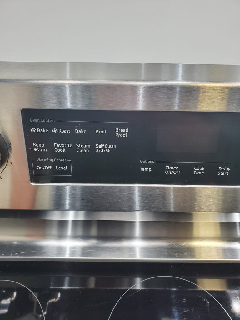 Pictures of Stainless Steel Samsung 5.9 cu. ft. Freestanding 5 Heating Element Smooth Cooktop Self Cleaning Electric Range with True Convection  - Certified Refurbished - Neu Appliance Outlet - Discount Appliance Outlet in Austin, Tx