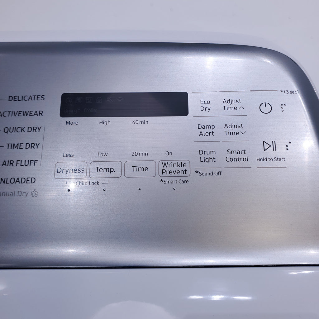 Pictures of Samsung 7.4 cu. ft. Smart Electric Dryer with Steam Sanitize+ in White - Scratch & Dent - Minor - Neu Appliance Outlet - Discount Appliance Outlet in Austin, Tx