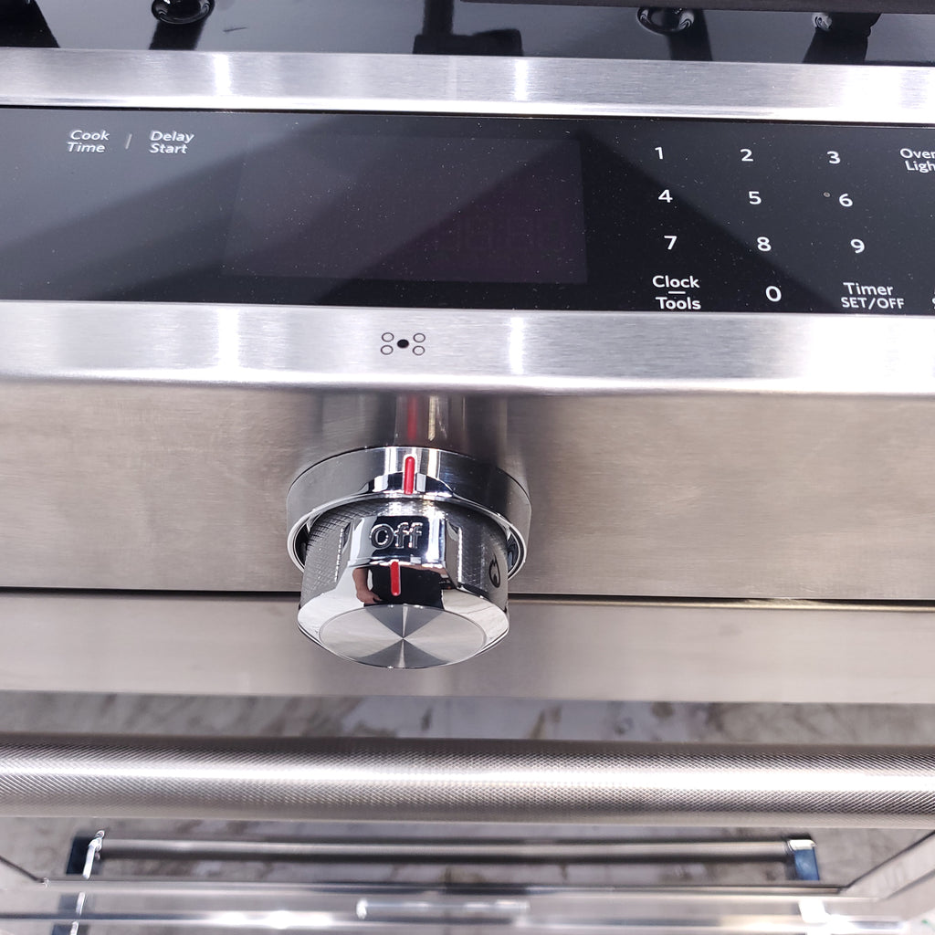 Pictures of KitchenAid  Stainless Steel Convection 30" 5 Burner Slide-in Gas Range with Even-Heat™ True Convection and Steam Rack - Open Box - Neu Appliance Outlet - Discount Appliance Outlet in Austin, Tx