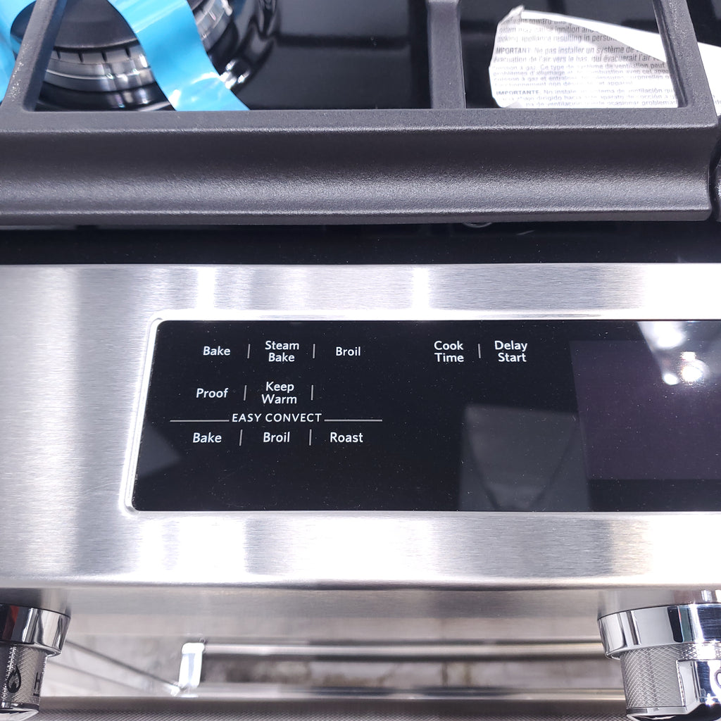 Pictures of KitchenAid  Stainless Steel Convection 30" 5 Burner Slide-in Gas Range with Even-Heat™ True Convection and Steam Rack - Open Box - Neu Appliance Outlet - Discount Appliance Outlet in Austin, Tx