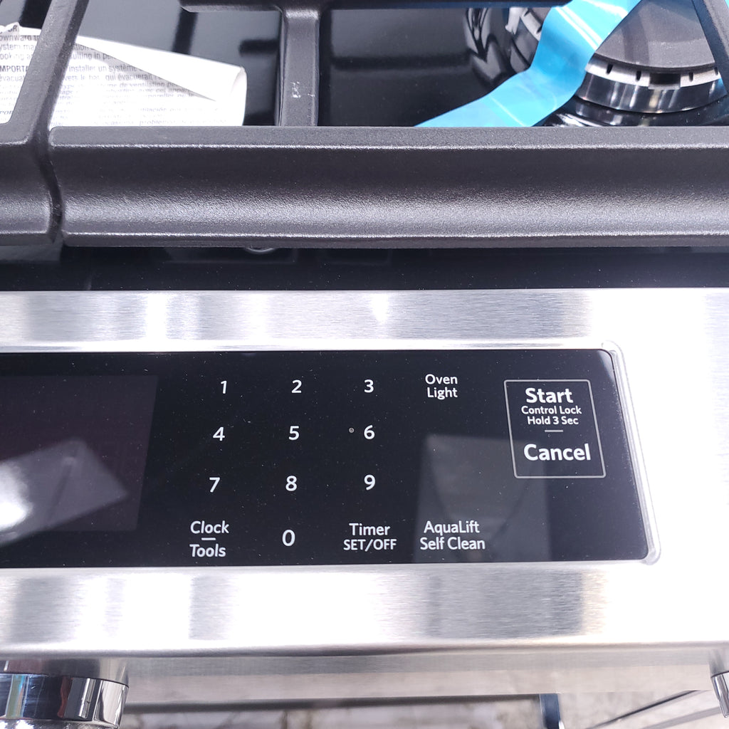 Pictures of KitchenAid  Stainless Steel Convection 30" 5 Burner Slide-in Gas Range with Even-Heat™ True Convection and Steam Rack - Open Box - Neu Appliance Outlet - Discount Appliance Outlet in Austin, Tx