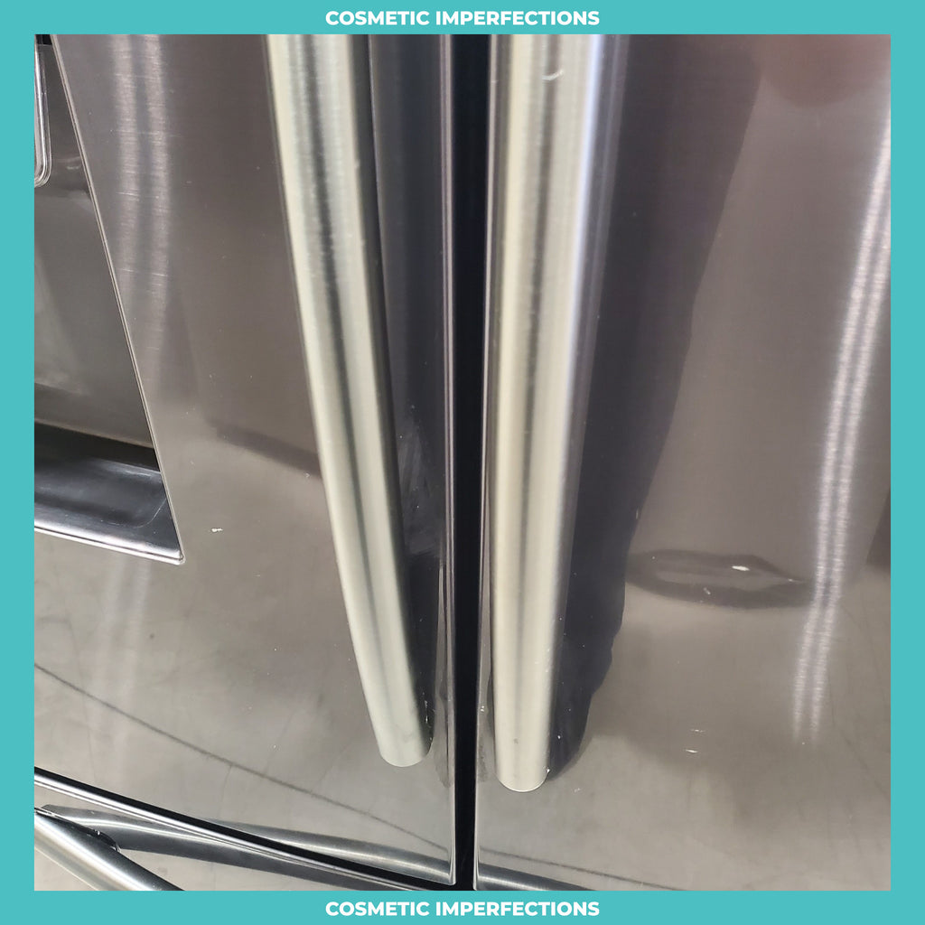 Pictures of Fingerprint Resistant Black Stainless Steel ENERGY STAR Samsung 24.6 cu. ft. 3 Door French Door Refrigerator with External Water and Ice Dispenser - Certified Refurbished - Neu Appliance Outlet - Discount Appliance Outlet in Austin, Tx