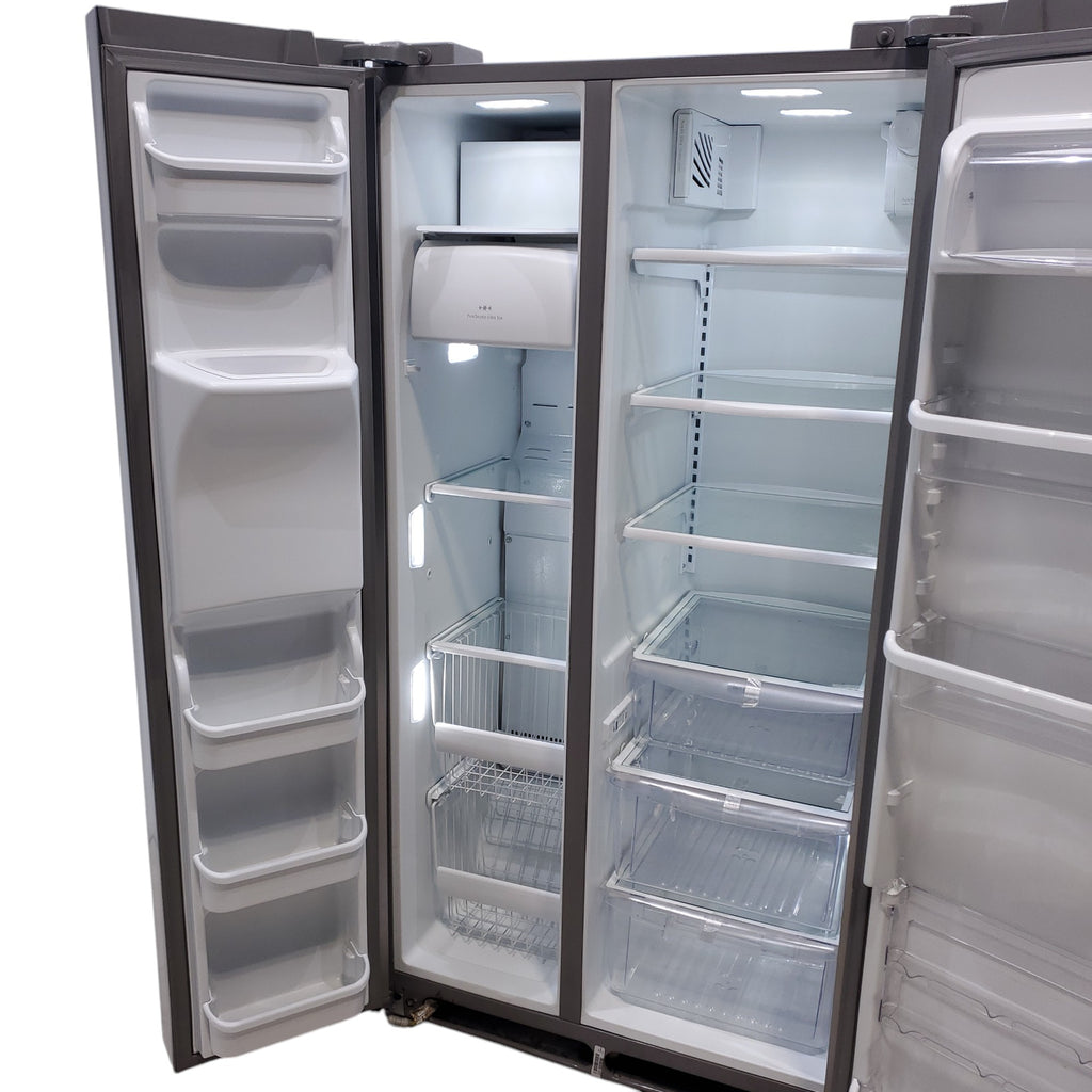 Pictures of Counter Depth Frigidaire Gallery Stainless Steel 36 inch Side by Side 22.6 cu ft Refrigerator with Quick Ice and Spillsafe Shelving- Certified Refurbished - Neu Appliance Outlet - Discount Appliance Outlet in Austin, Tx