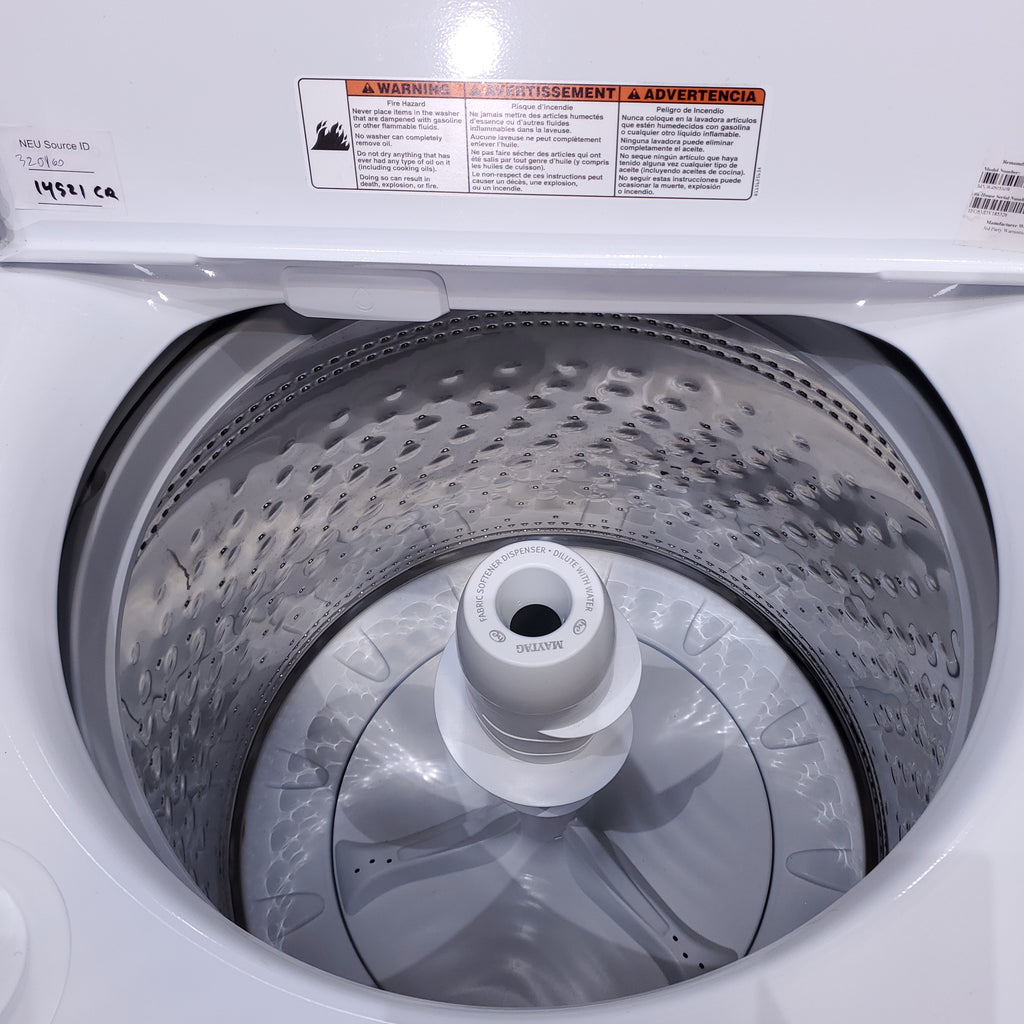 Maytag 4.5 cu. ft. Capacity Top Load Washer with Power™ Agitator and Deep Fill MVW4505MW - Certified Refurbished and Maytag 7.0 cu. ft. Capacity Top Load Electric Wrinkle Prevent Dryer 16057 - MED4500MW - Scratch & Dent (Minor)