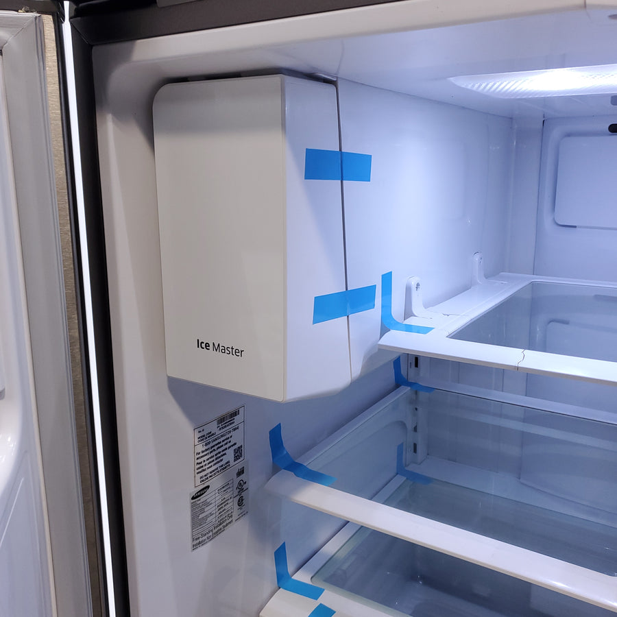 Stainless Steel ENERGY STAR Samsung 24.6 cu. ft. 3 Door French Door Refrigerator with External Water and Ice Dispenser - Certified Refurbished