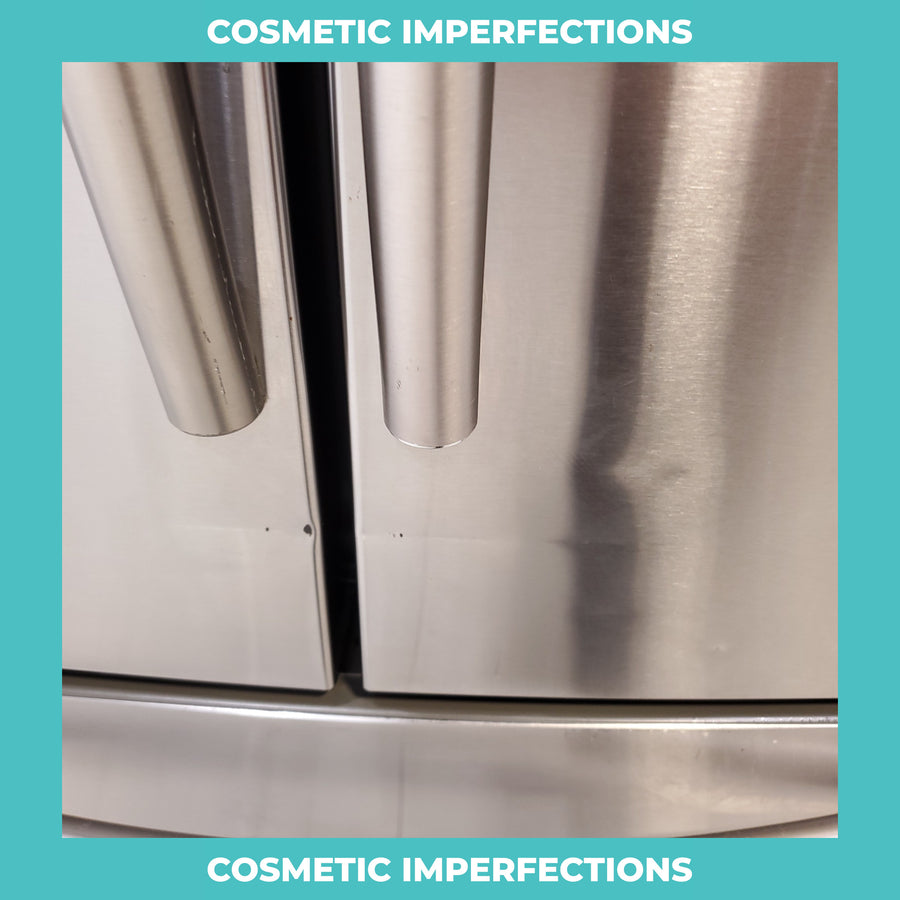 Stainless Steel ENERGY STAR Samsung 24.6 cu. ft. 3 Door French Door Refrigerator with External Water and Ice Dispenser - Certified Refurbished