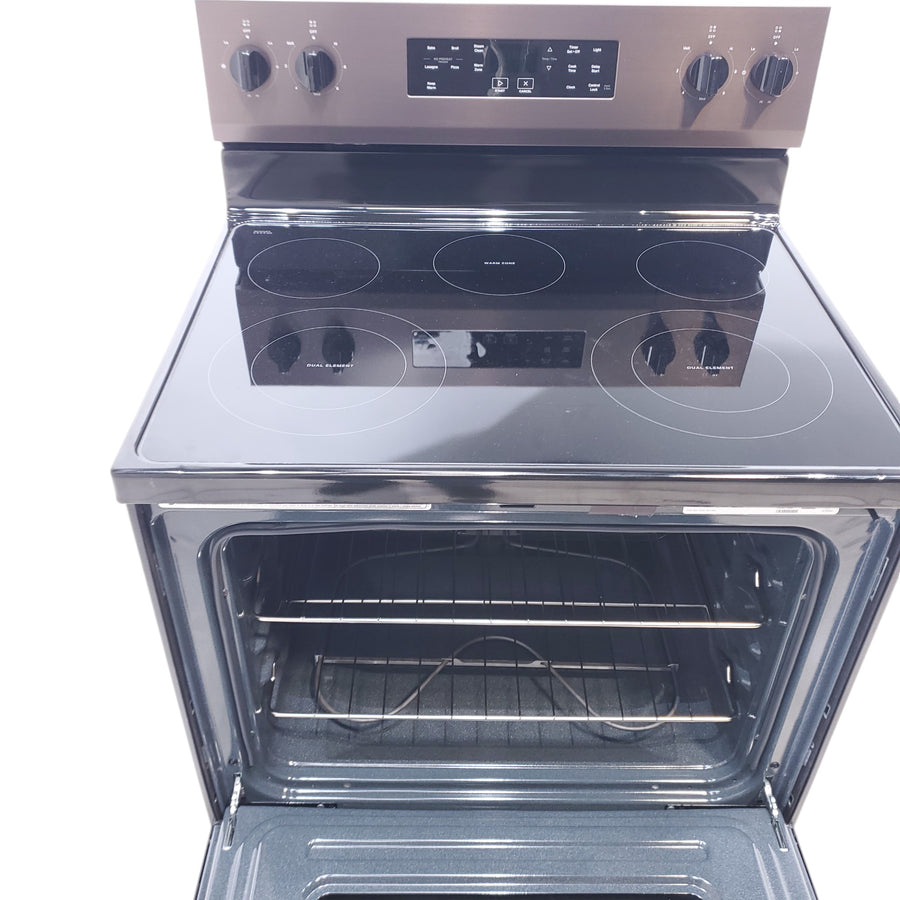 Whirlpool Black Stainless 30-inch Electric Range with Steam Clean with 2 FlexHeat™ Dual Radiant Elements - Open Box