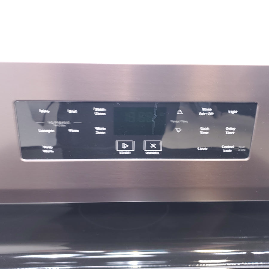 Whirlpool Black Stainless 30-inch Electric Range with Steam Clean with 2 FlexHeat™ Dual Radiant Elements - Open Box