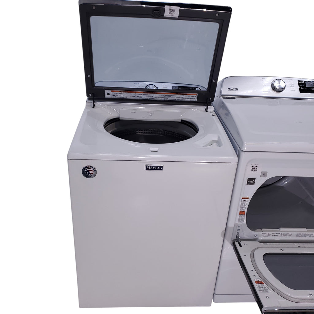 Pictures of Maytag 4.7 cu. ft. Smart Top Load Washing Machine with Extra Power Button and Deep Fill option and Maytag Smart 7.4 cu ft ENERGY STAR STEAM Gas Dryer with Extra Power Button and Advanced Moisture Sensing - Scratch & Dent - Minor - Neu Appliance Outlet - Discount Appliance Outlet in Austin, Tx